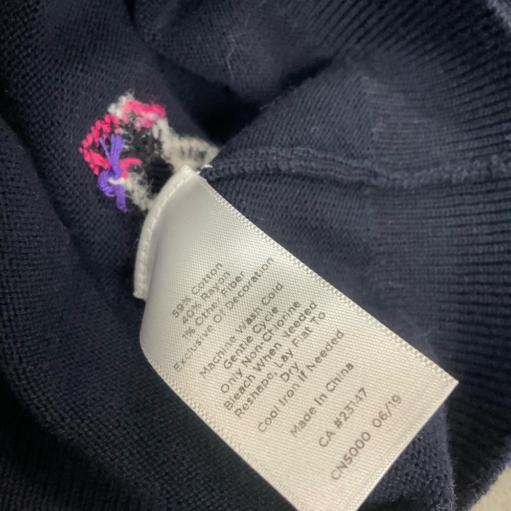 Talbots Petites Blue Polar Bear Sweater Sz Lp - Picture 4 of 4